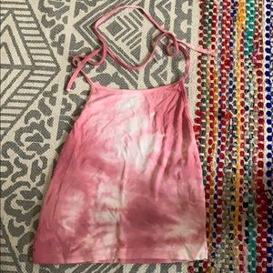 cute pink tie dye halter top brandy melville